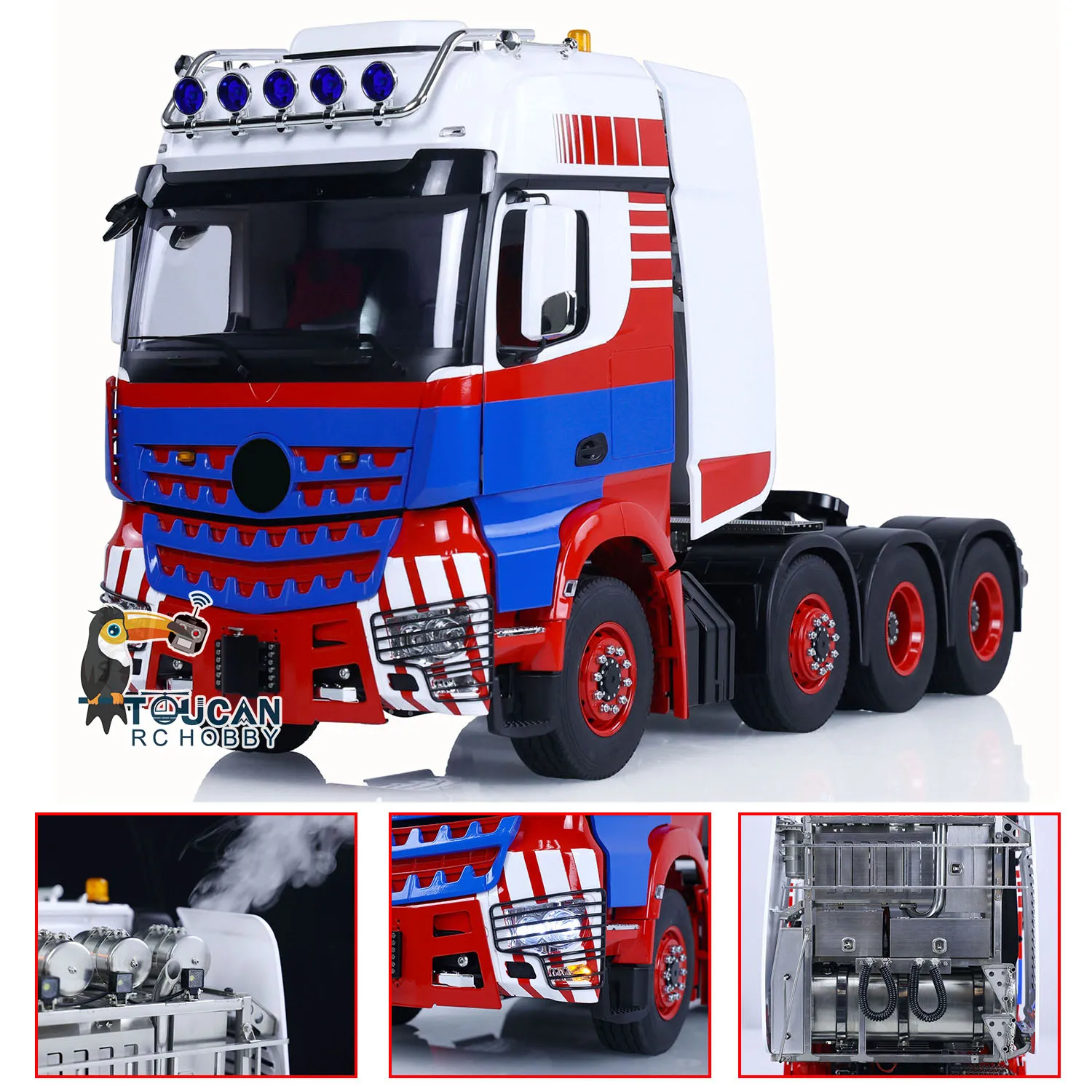 새로운 장난감 1/14 LESU 금속 섀시 8x8 RC 트랙터 트럭 DIY 도색 완료 제어 건설 기계 자동차 연기 소리 남아용