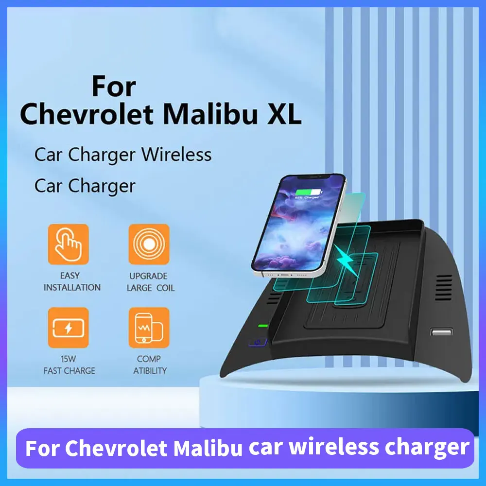 XNRKEY 15W Car Wireles Charging Pad for Chevrolet Malibu 9L LS LT RS 2016-2022 Phone Fast Charger Plate Station iPhone 2019 2022