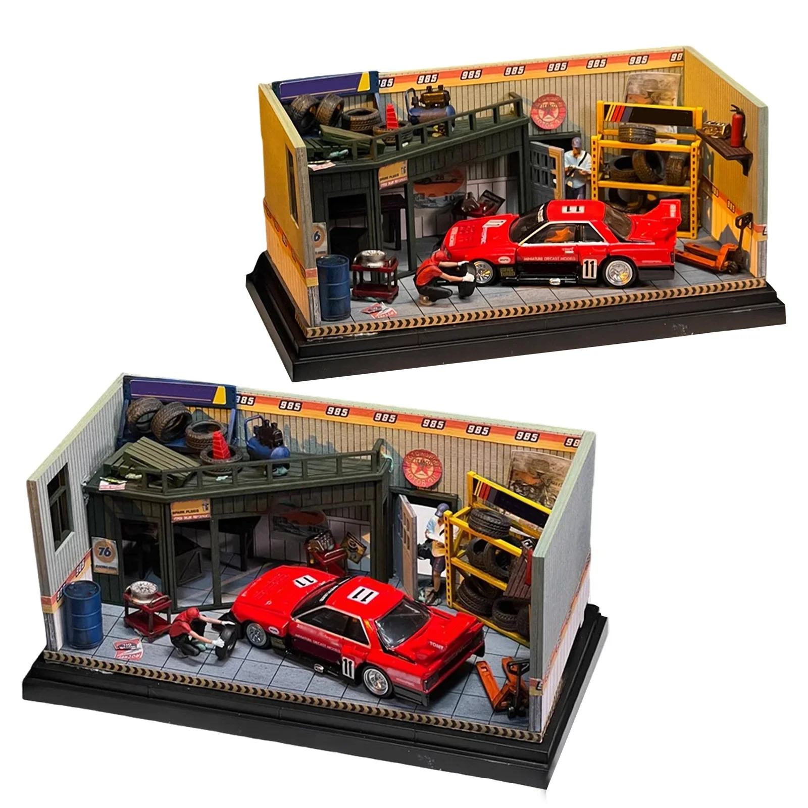 New 1/64 Car Garage Prop Model Simulation Repair Workshop Scene Display Hobby DIY Toy Model Accessory Xmas gift for friends