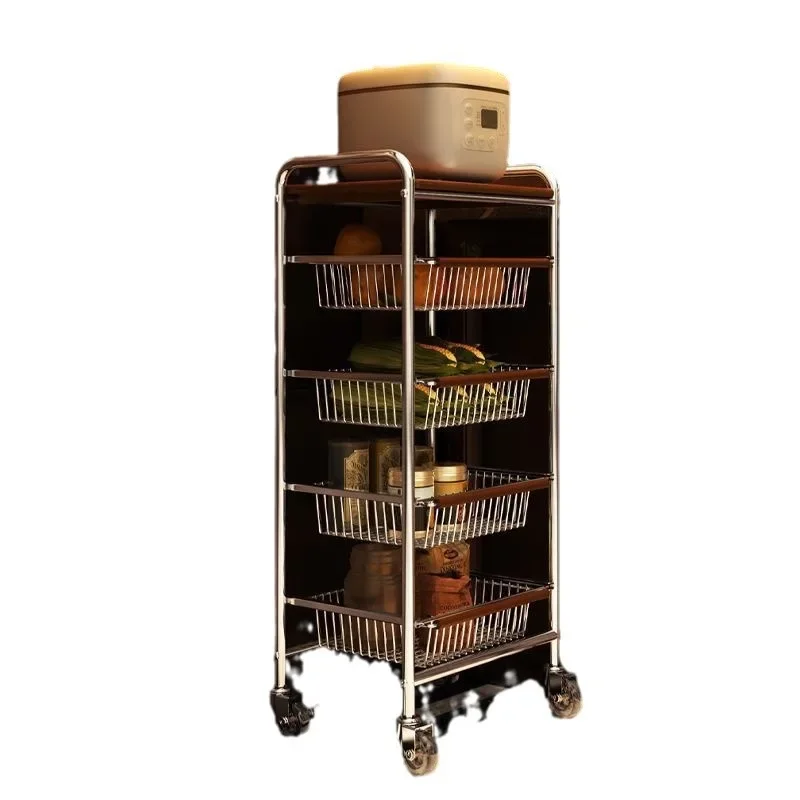 Medieval trolley living room mobile snack storage rack home retro kitchen vegetable wall
