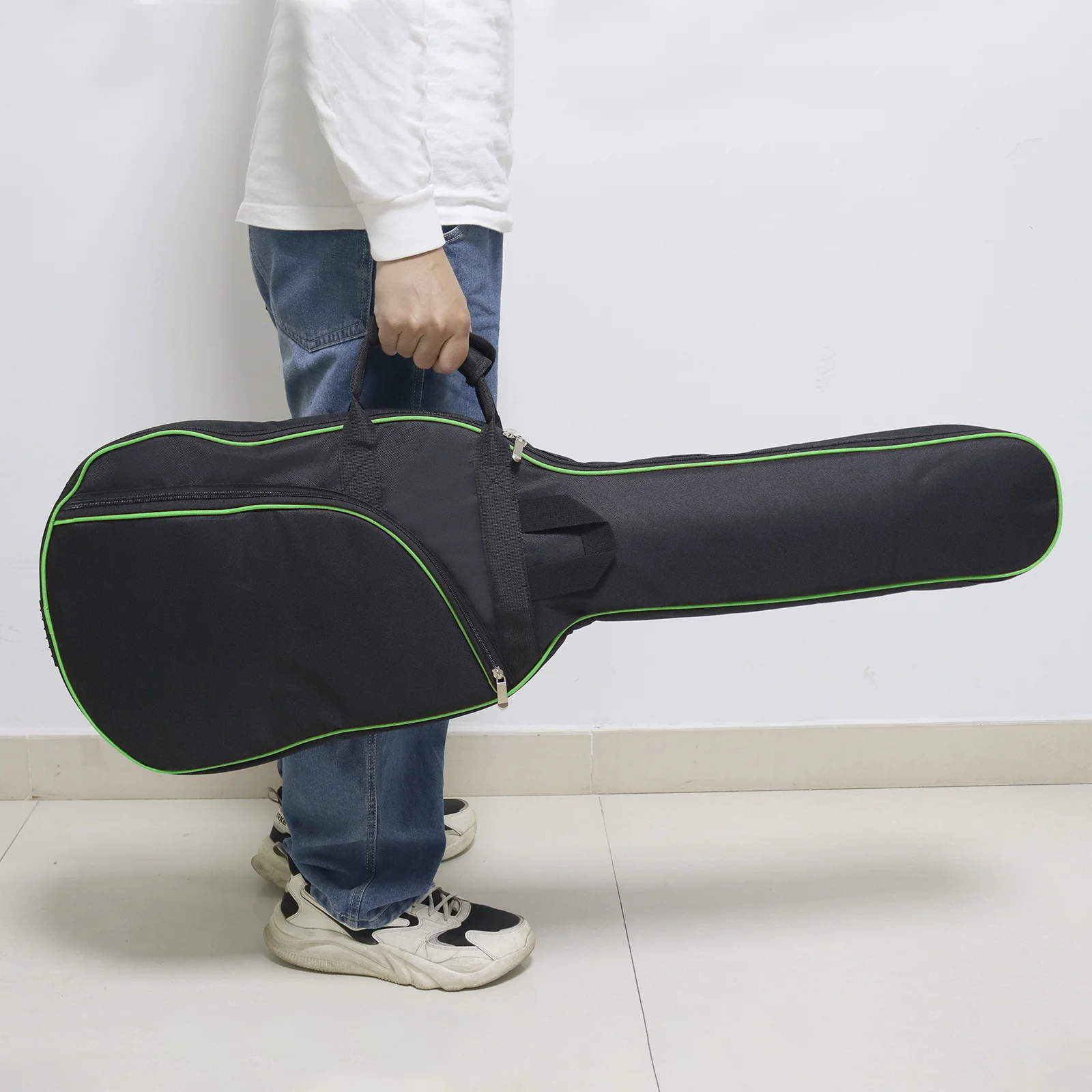 1 PC Oxford Fabric 8mm Cotton Thickening Colorful Edge Electric Guitar Case with Double Straps Soft Guitar Backpack