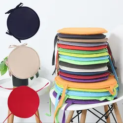 Hot Sale Round Spong Cushions  Solid Color Dining Garden Chair Pad Home Kitchen Office Chair Seat Pads Tie strap Cushion 30/38cm