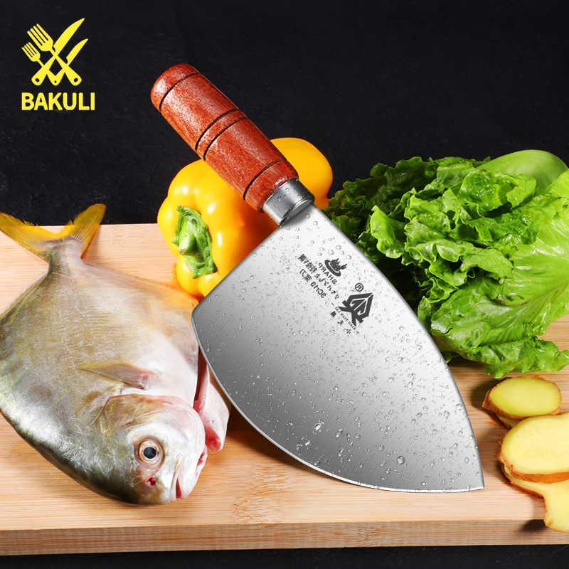 BAKULI Fish meat processing knife, kitchen stainless steel kitchen knife, sharp slicing knife