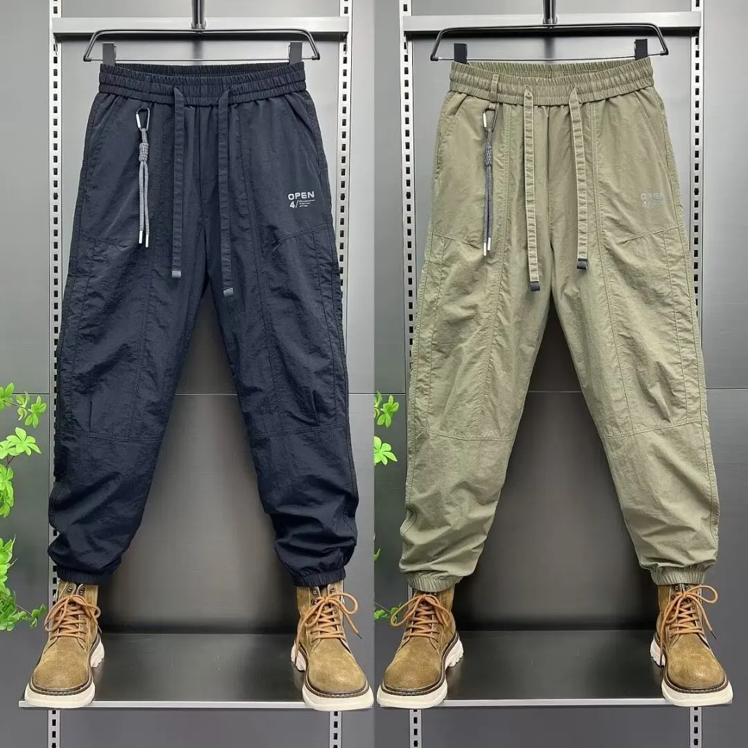 Internet Celebrity Same Style Legging Overalls For Men Trousers Summer Thin Trendy Brand Casual Pants For Men Gym