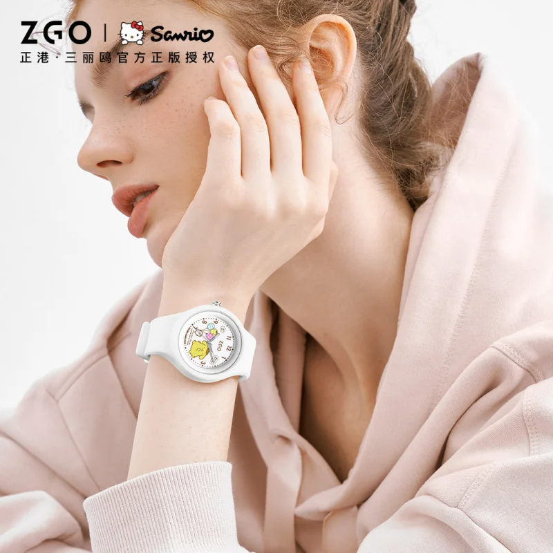 ZGO Sanrio Pudding Kids Watch for Girls, Cute Waterproof Luminous Quartz Watch 877