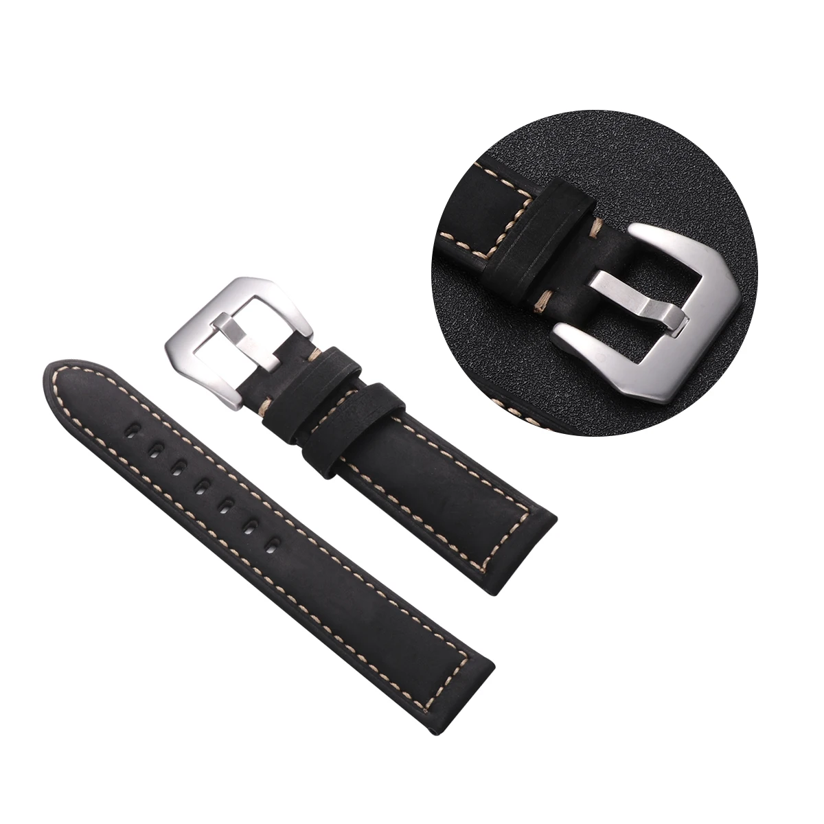 

Watch Bands for Men Strap Vintage Replacement Universal Large Dial Watchband Black Miss
