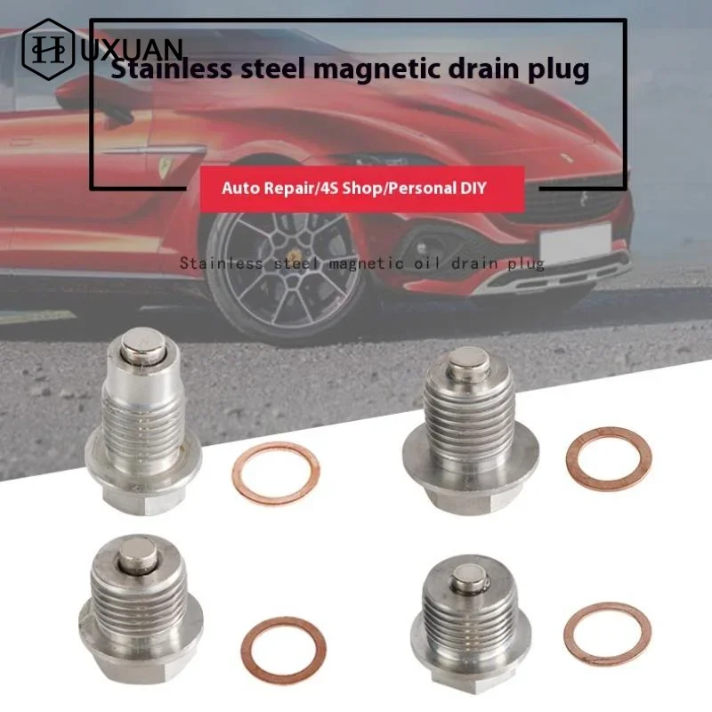 

M12x1.25 M14x1.5 M16x1.5 M18x1.5 Stainless Steel Magnetic Oil Drain Plug Oil Drain Sump Nut Silver Auto Parts OS-1003-M12