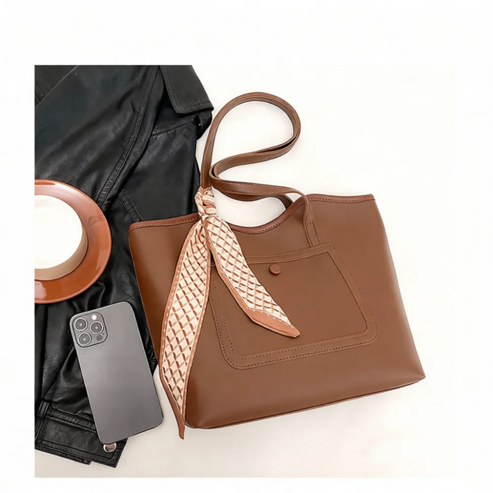 Fashion Women Tote Bags Contrast Color Handbag Large Capacity Vintage Shoulder Purses Commuter Satchel Casual Daily Bag