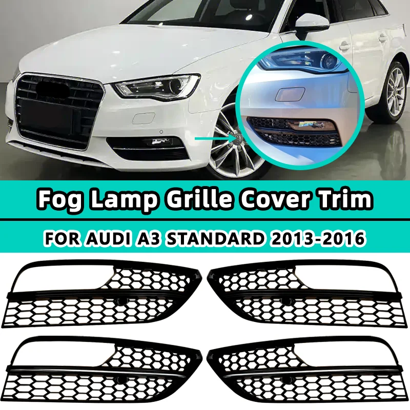 Honeycomb Front Bumper Fog Light Grille For Audi A3 Standard 2012 2013 2104 2015 2016 Hatchback Lamp Grill Cover Car Accessories