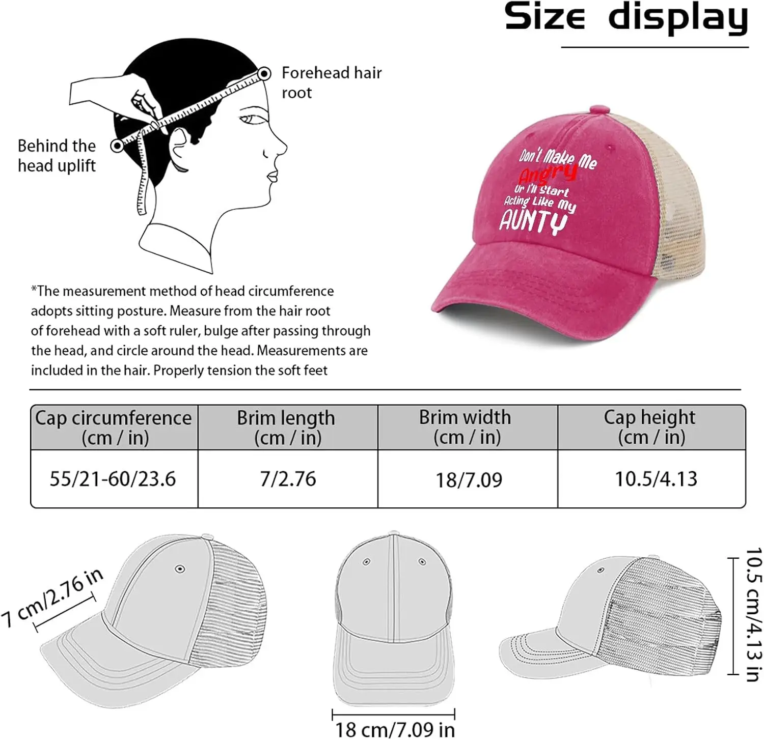 Don't Make Me Angry Or I'll Start Acting Like My Aunty Aunt Hat Мужские модные кепки для женщин Шариковые кепки Простые крутые