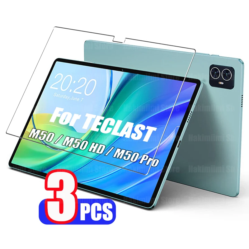 Film en verre trempé pour Teclast M50 / M50 HD / M50 Pro (10.1 pouces) 2023 dureté 9H protecteur d'écran HD transparent anti-rayures