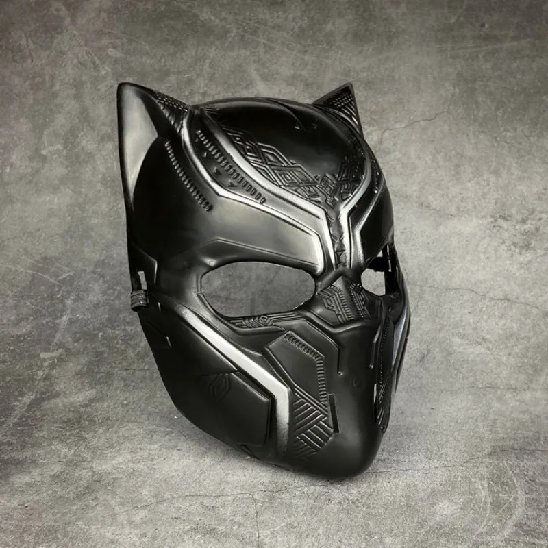 Máscara de Pantera Negra de Marvel, máscara de Pantera de látex negro, disfraz de fiesta de Halloween para adultos, casco facial, disfraz de fiesta de dibujos animados