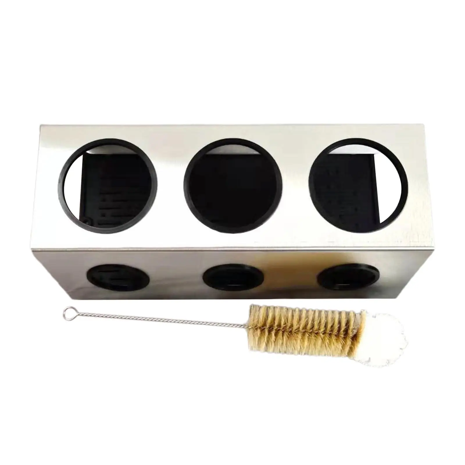 Stainless Steel Bottle Dryer Rack Silicone Drip Tray Removable Design 6 Hole Drip Holder for Home Beverage Prep