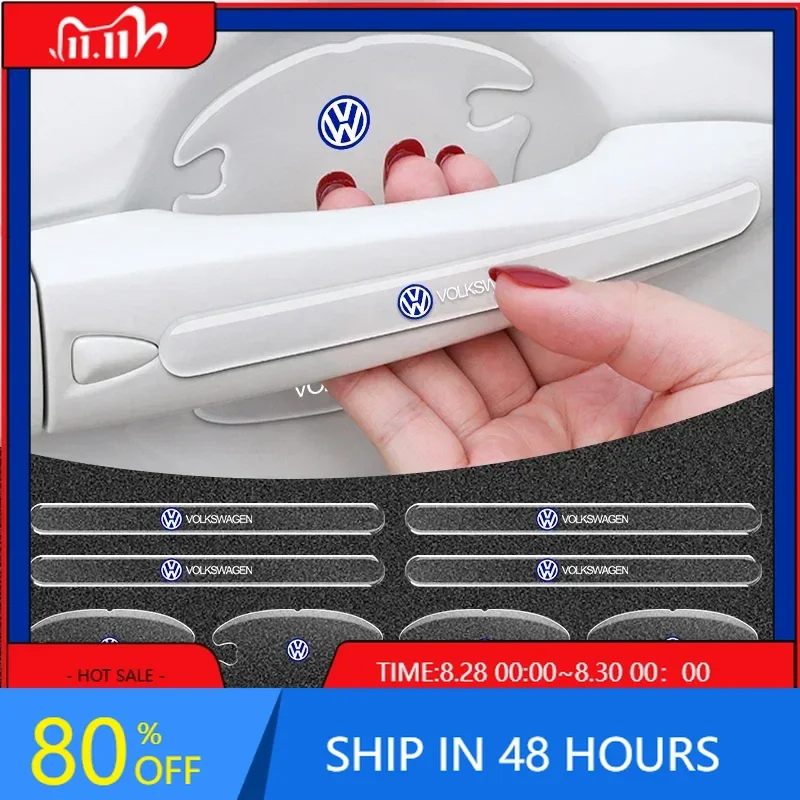 

VW GTI GOLF 2026 Hot For VW VOLKSWAGEN Car Door Bowl Transparent Anti-collision Protector Bar Stickers For Volkswagen Polo Jetta