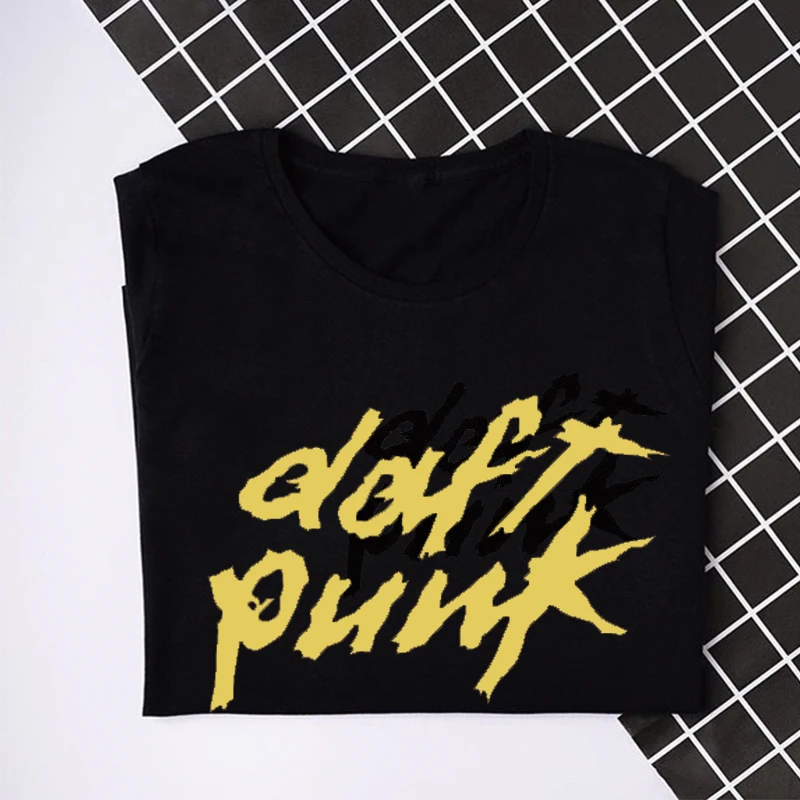 Daft Punk Printed Man Tshirt Cool Electronic House Music Streetwear Dance DJ Tops Vintage Male Short Sleeve Clothing Ropa Hombre