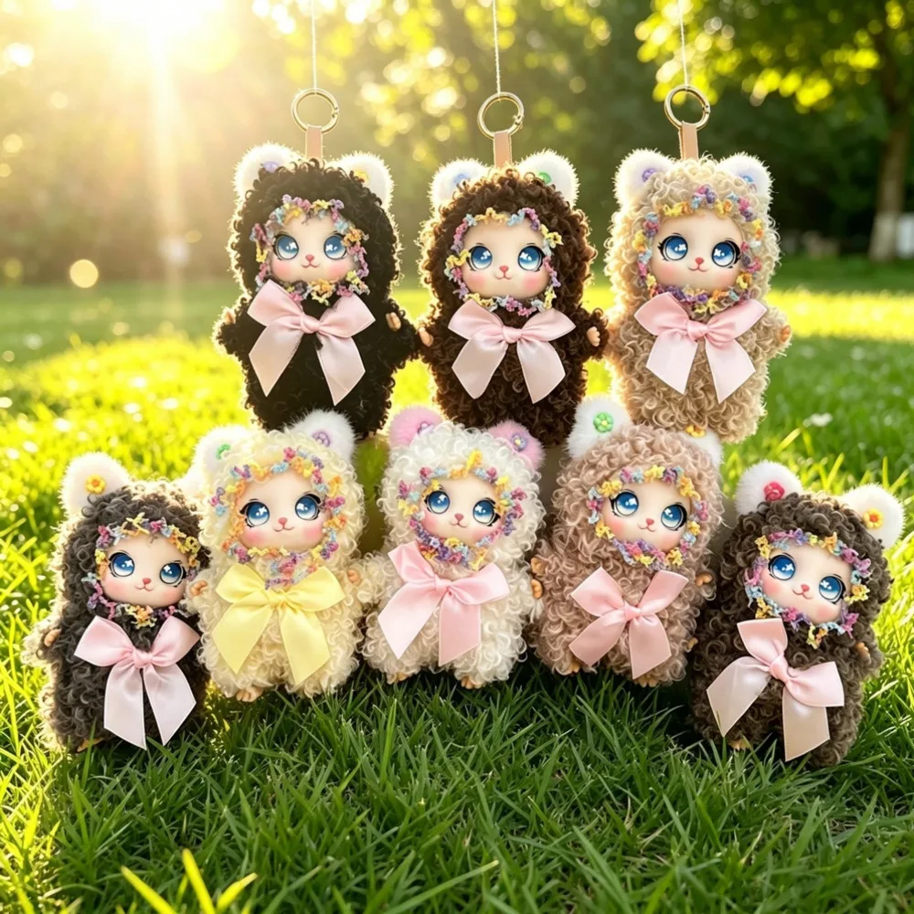 Cute Curly Hair Doll Pendant with Big Eyes for Backpack Decoration Multicolor Children's Gift
