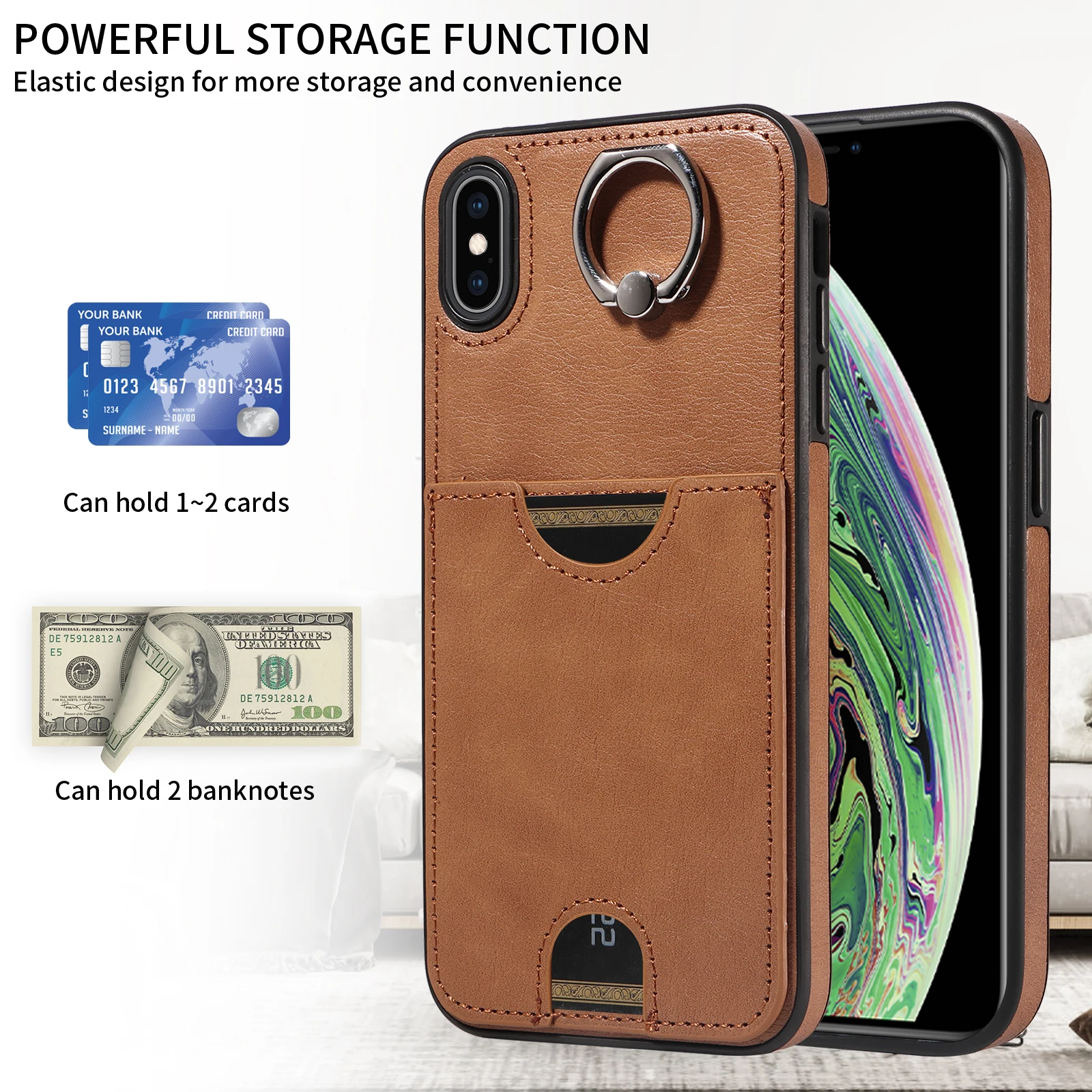 Портативный чехол для телефона IPhone X/XS/XR/XS MAX, держатель для карт, кожаный магнитный карманный кошелек, устойчивый к царапинам и царапинам