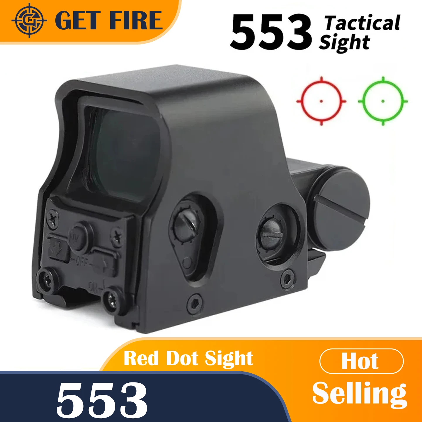 

553 Tactical Holographic Sight Green/Red Dot Scope for Outdoor Huntinig Airsoft Rifle 20 mm Picatinny/Weaver Rail Mount