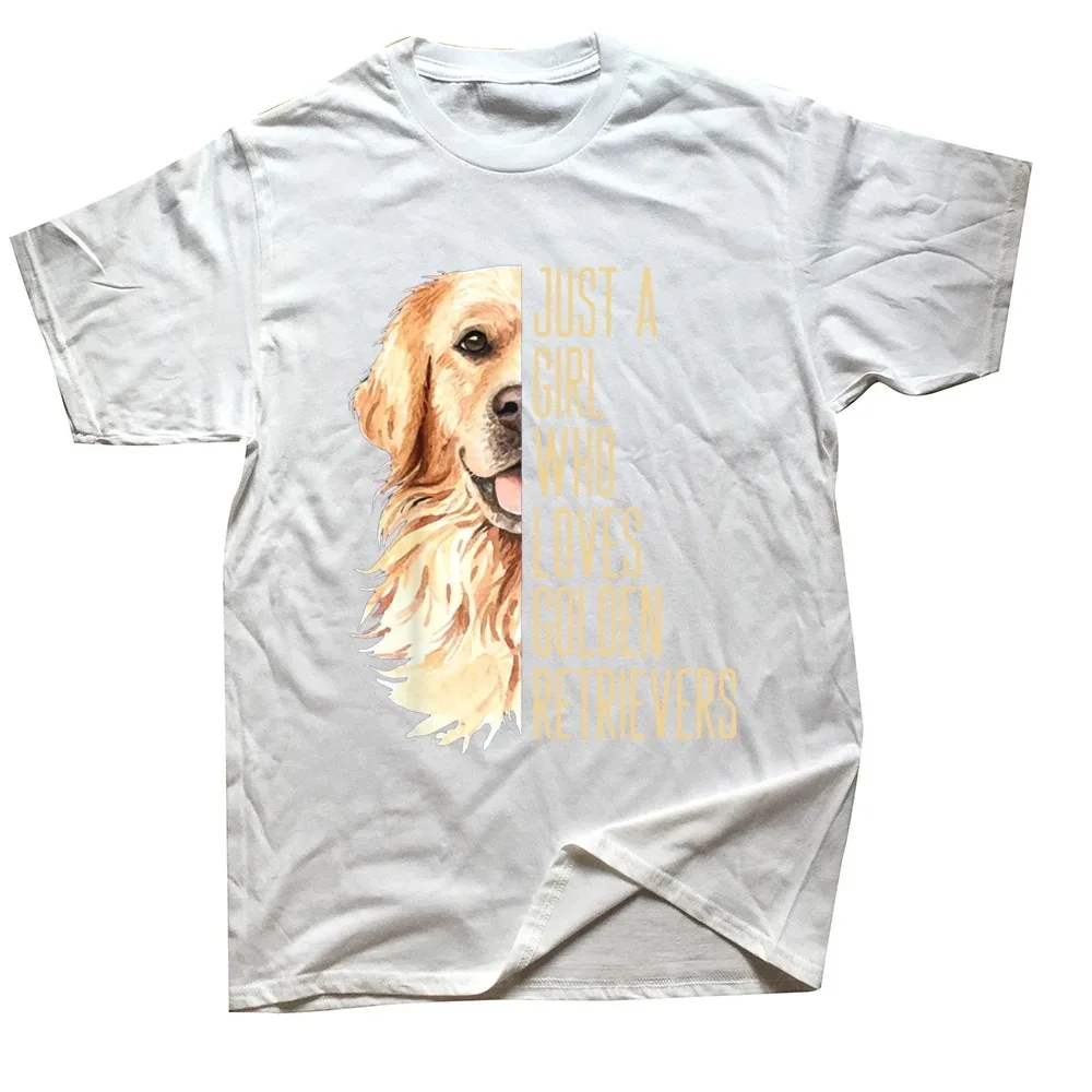 Just A Boy Who Likes Gold Cute Golden Retrievers Graphic Cotton Street Clothing Short Sleeve Birthday Gift Summer Men\'s T-shirt