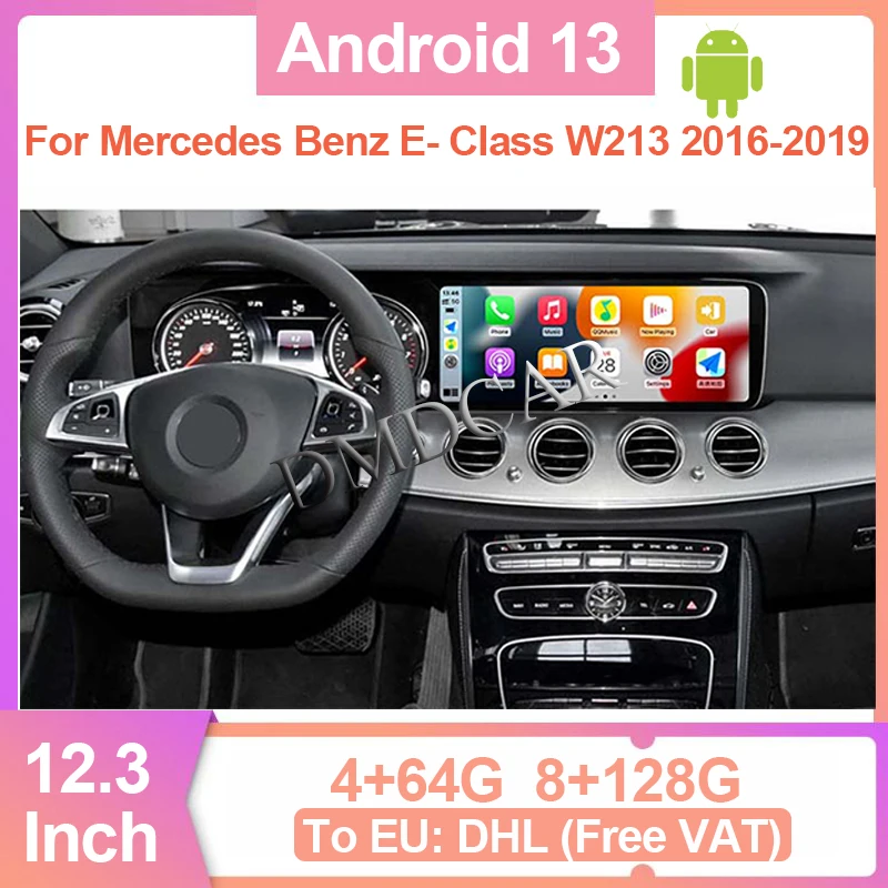 

12.3" 128G Android13 Multimedia Video Radio Stereo Player For Mercedes Benz E Class 2016-2019 GPS Navigation Carplay WIFI