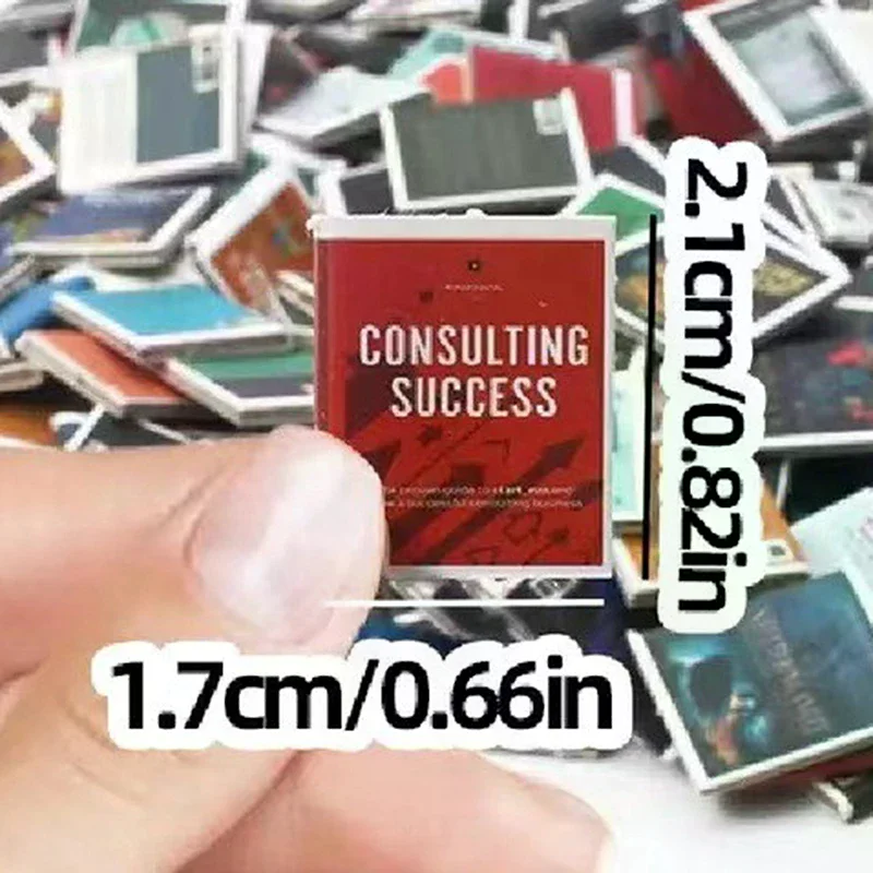 50 قطعة دمية مصغرة الكتب الصغيرة نموذج اكسسوارات الأثاث متعة مكتبة كتاب الرجل الصغير