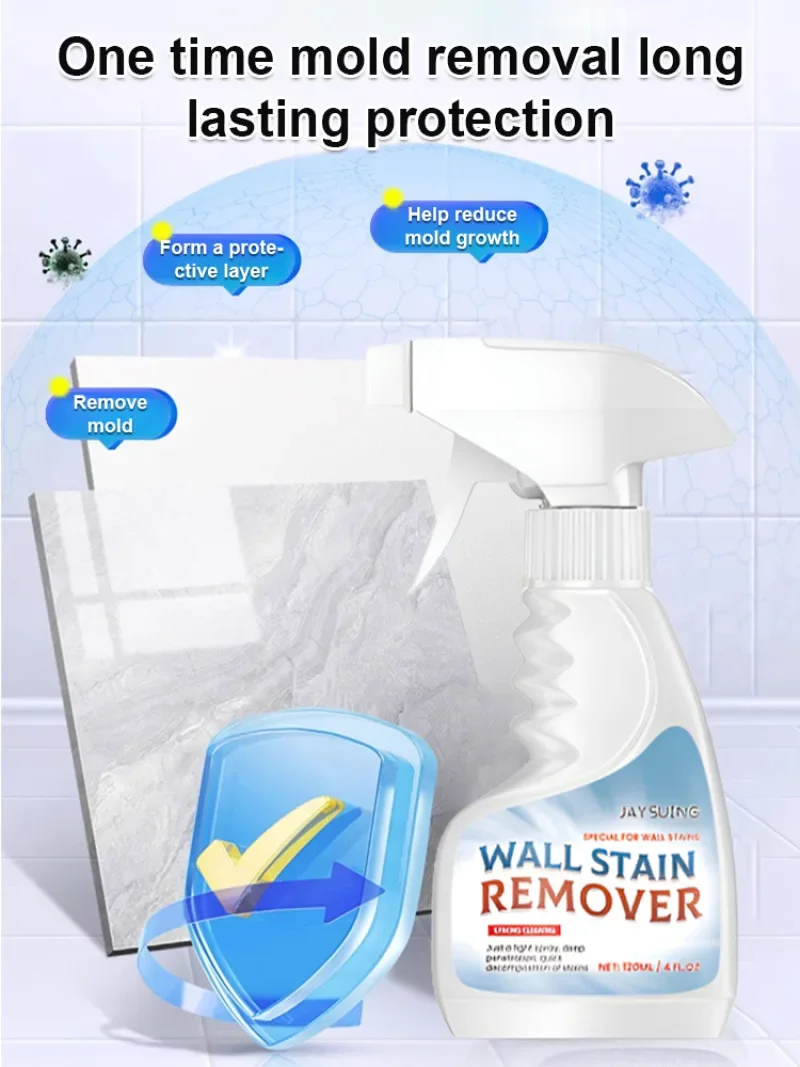 Powerful Mold Cleaner Remover Household Bathroom Water Sta Stain Removal Cleaning Spray Wall Stain Cleaner for Shower Tile Grout
