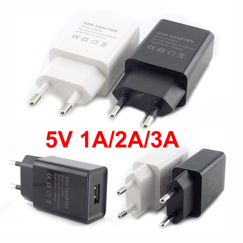 EU Plug AC 5V 1A 2A 3A Micro USB Charger Universal Portable Travel Power Adapter Desktop Wall Charging Power Bank W28