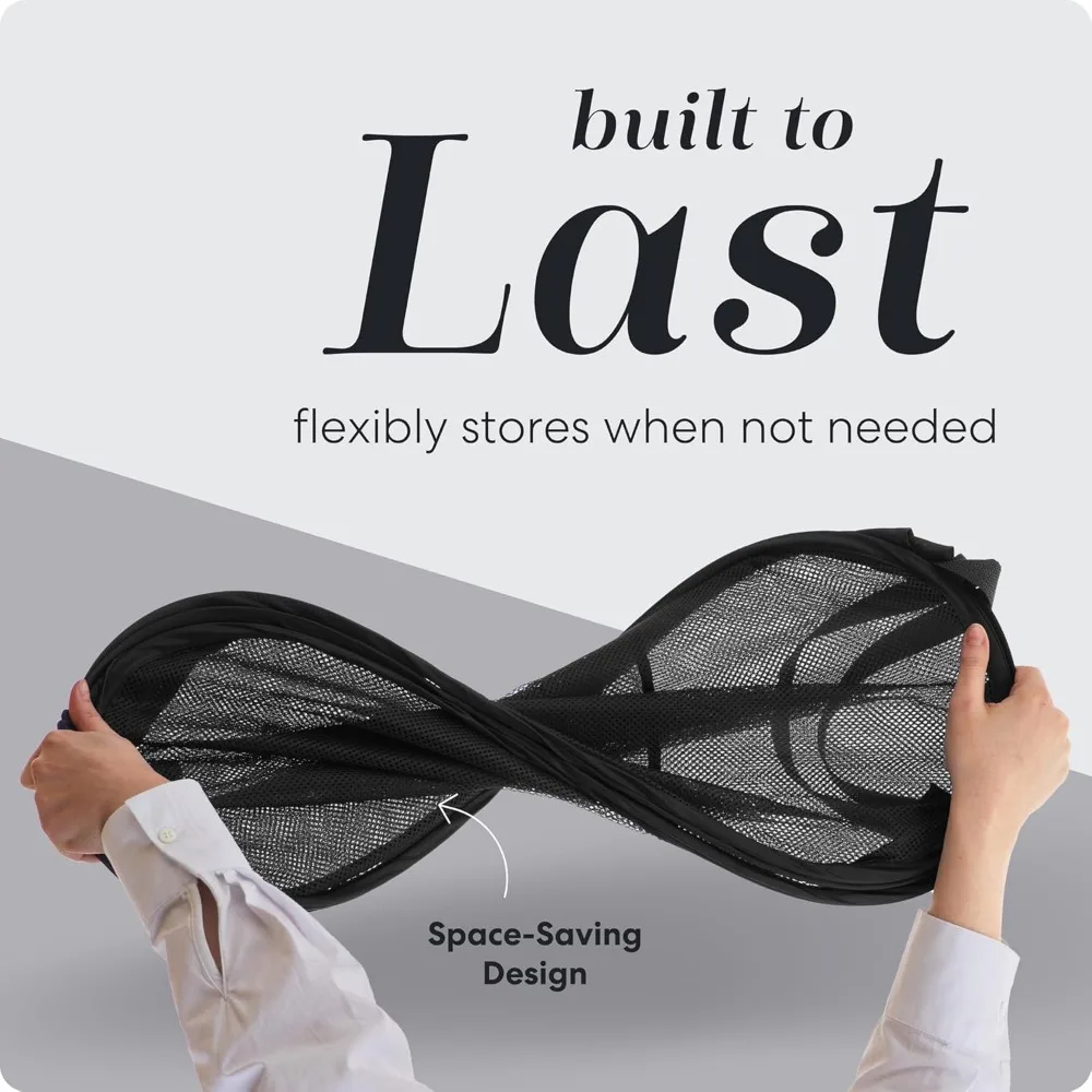 سلة غسيل شبكية قابلة للطي مع فتحة واسعة وجيب جانبي - قابلة للتنفس، قوية، قابلة للطي، وموفرة للمساحة #4