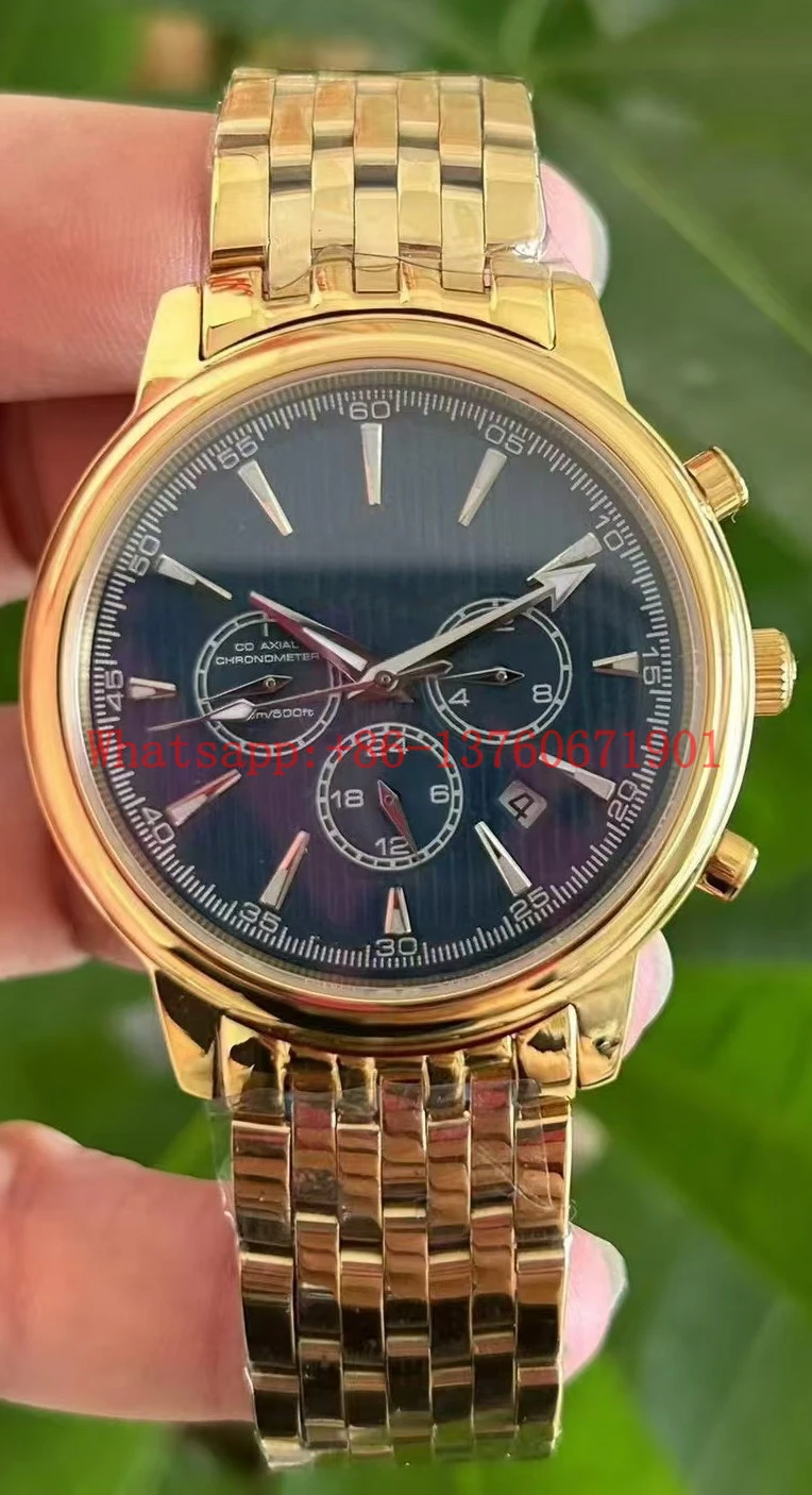 Luxury New Mens Mechanical Watch Automatic Watches Stainless Steel Silver Yellow Gold Black Blue Fashion Wristwatch 42mm