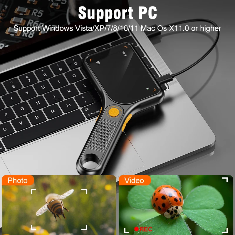 Handheld USB Digital Microscope 3.0 inch Big Screen Autofocus Digital Magnifying Glass 500x 2MP for Electronics Repair PCB Watch