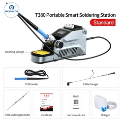 AIXUN T380 80W Portable Smart Soldering Station Support T210 T115 Handles Welding Rework Station Kit for Mobile Phone PCB Repair