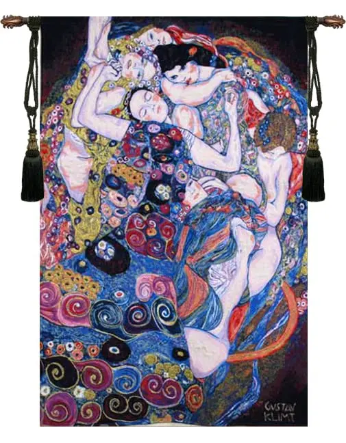 Gustav Klimt Virgin Vintage Tapestry Wall Hanging 40 x 28 in