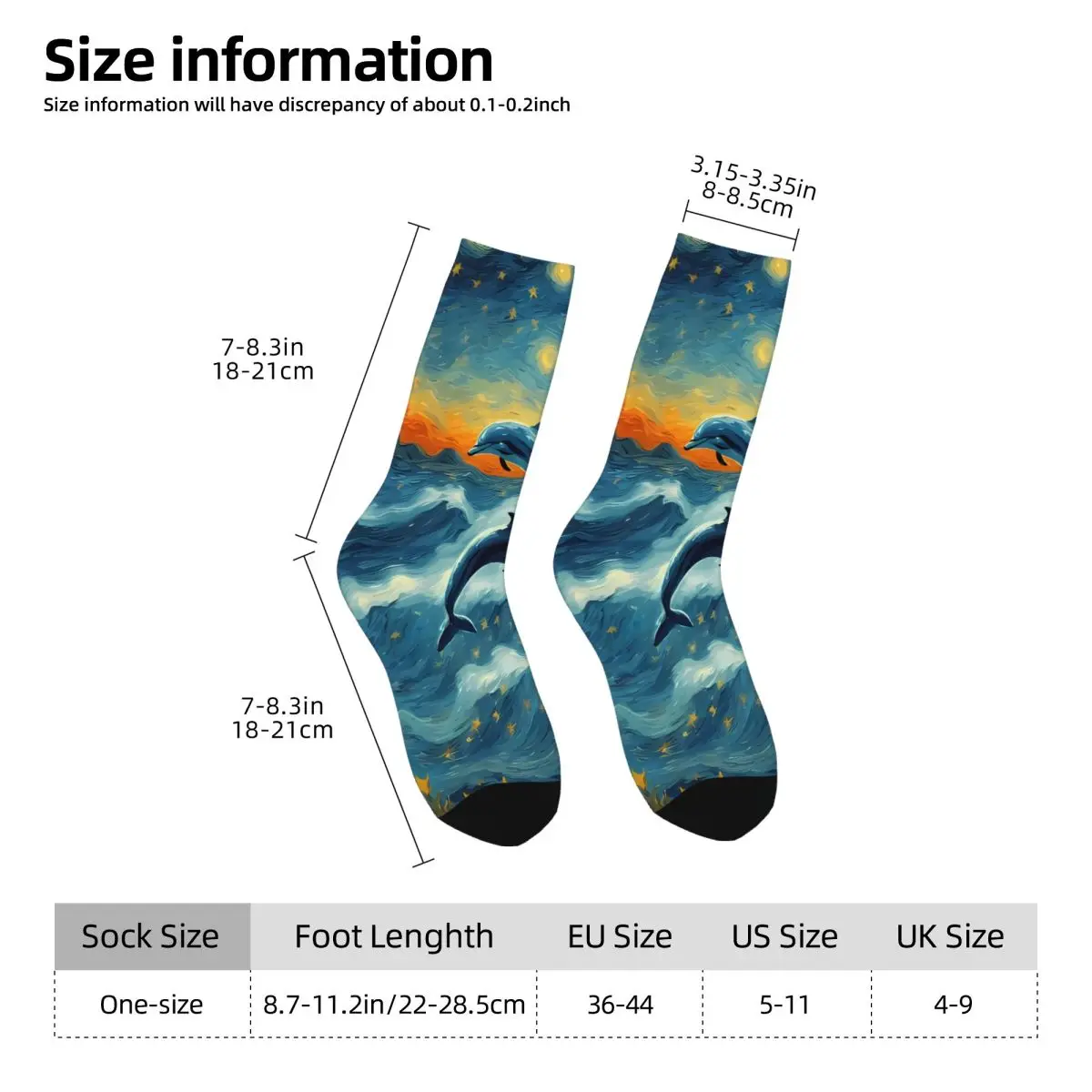 Van Gogh Starry Night Rose Sunflower Sock Printed Man Polyester