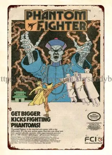 1990 comic ad Phantom Fighter metal tin sign nostalgic garage shop wall