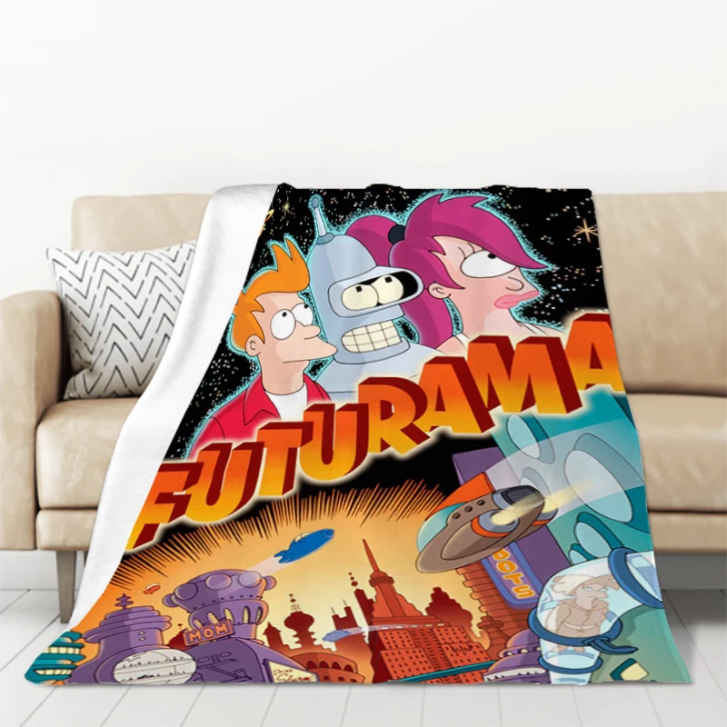 

F-Futurama Cartoon Sofa Blankets for Bed Blanket Double Furry Winter Bedspread the Knee Warm Baby & Throws Bedspreads Comforter