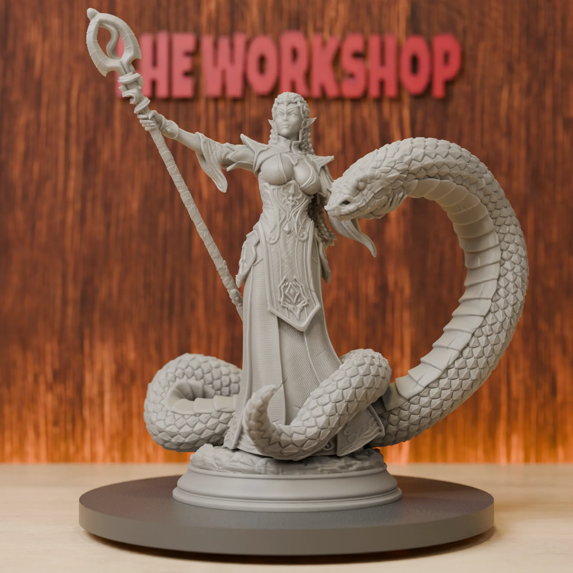 3D Printing Article - Elf Snake Sorceress Miniatures | 28mm-75mm