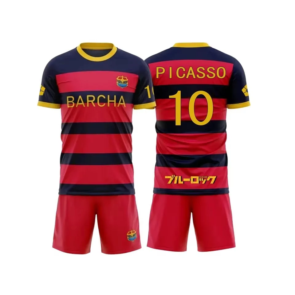 Blue Lock FC Barcha Cartoon Anime Cosplay Trikot-Set Kinderkleidung Modischer Stil Herren Jungen T-Shirt und Shorts Zweiteiliges Set – Detail 7