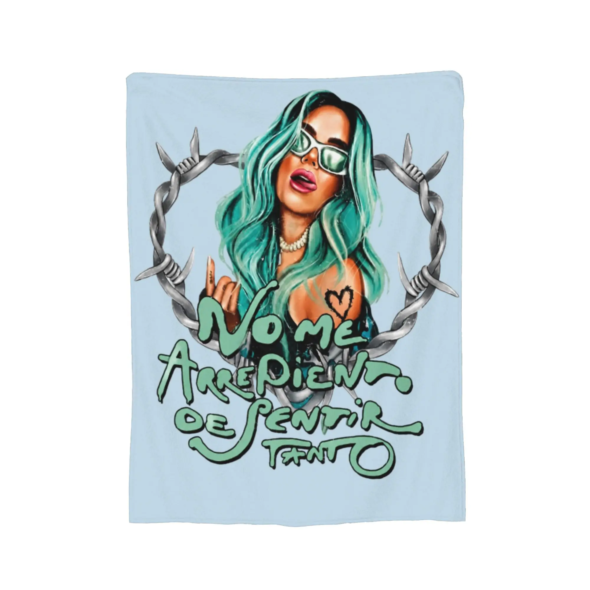 Karol g 2026 Tour No Me Arrepiento de Sentir Tanto Album Knitted Blanket   Fuzzy Throw Blanket Home Couch Decoration Bedspreads
