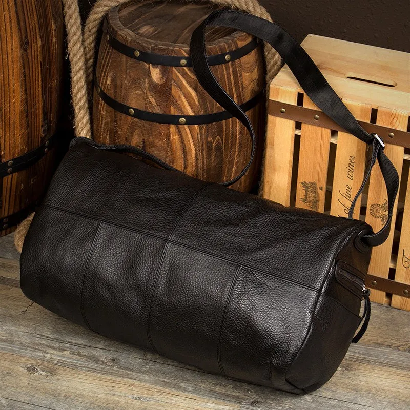 Large-capacity top-grain leather business travel bag, genuine leather handbag for men on business trips, crossbody luggage bag