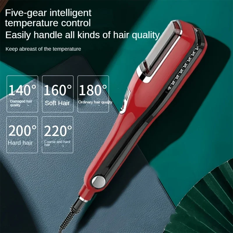 Professional 2 In 1 Flat Iron Adjustable Temperature Hair Trimmer Straighten And Repair Split Ends Hair Straightener