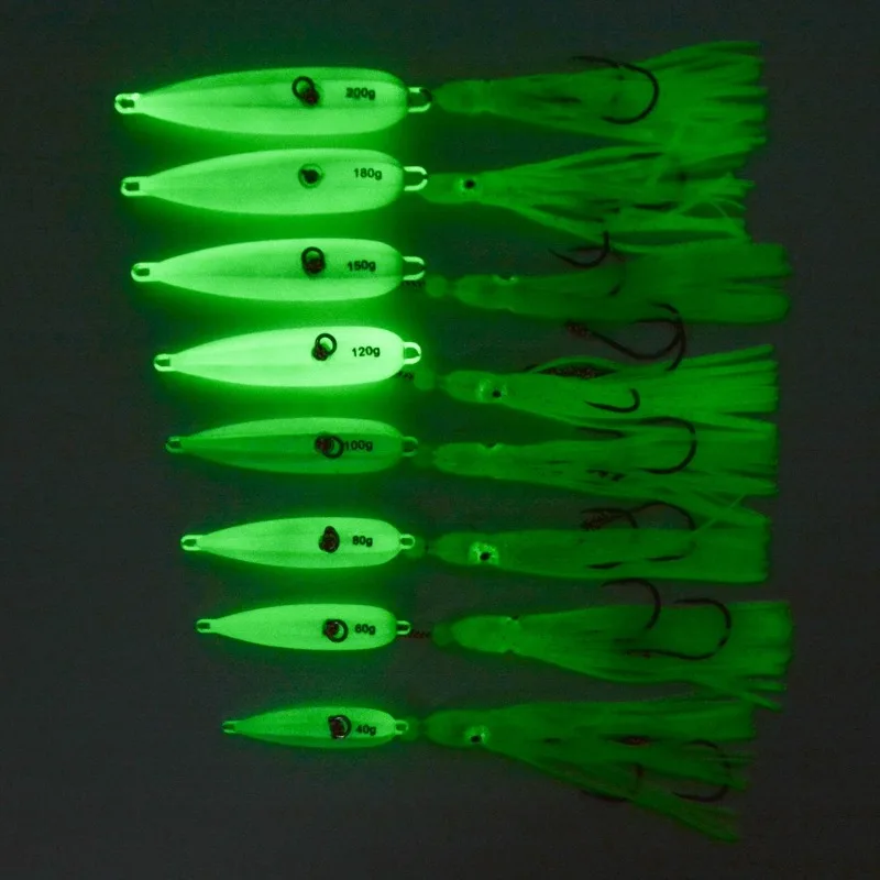 1 Stück 40g-200g Jigging Squid Pesca Inchiku Metall-Jigkopf Leurre Oktopus-Skirt Kingfish Snapper Grouper Slow Bait Angelköder – Detail 6