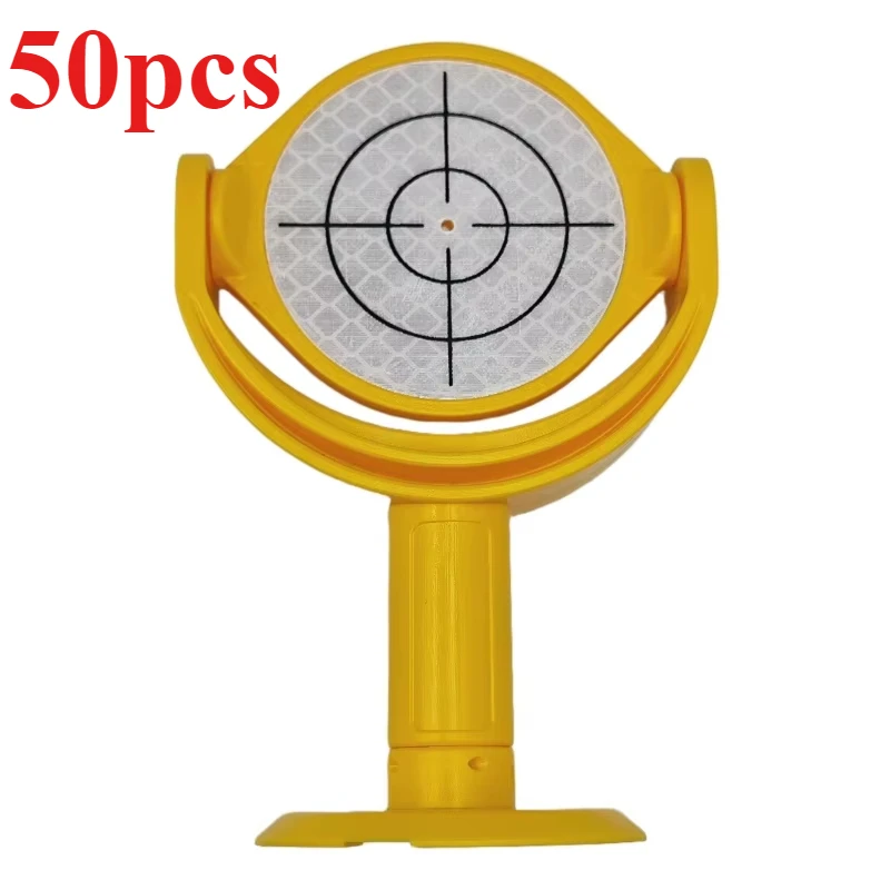 50pcs High Quality Tilting Reflector with Base Printed Crosshair Dia.60mm Sheet , 5/8X11 Thread, for Total Station