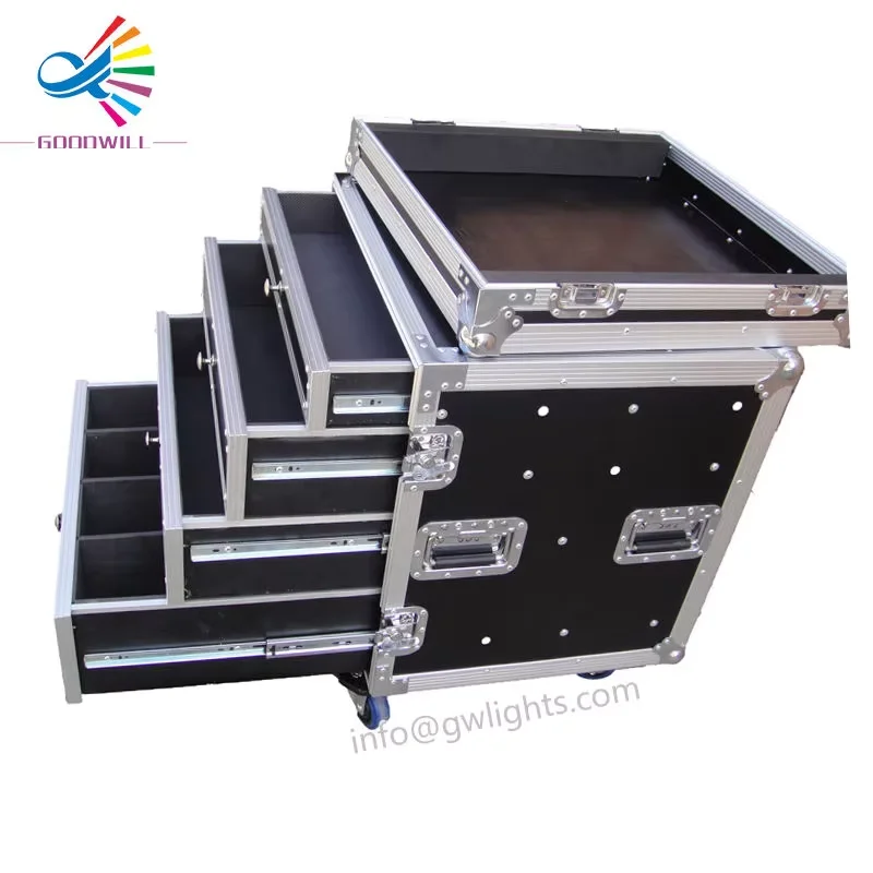 Customizable Multi-Function Drawer Workstation Flight Case AV Production Road Case for Outdoor Stage Events