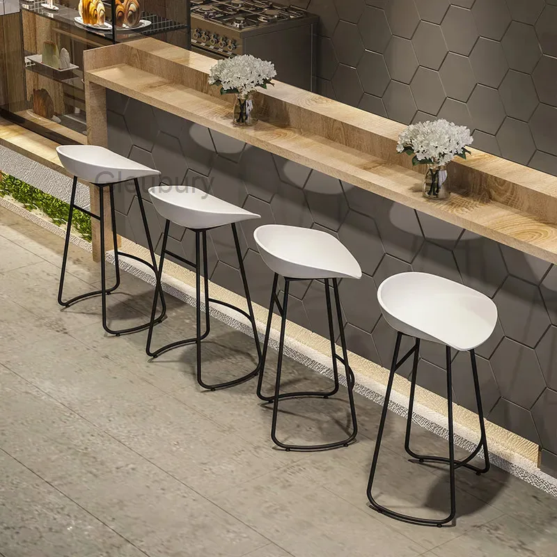 Nordic Minimalist Bar Stools Comfortable Modern Aesthetic Designer Bar Chairs Living Room Counter Banqueta Trendy Furniture