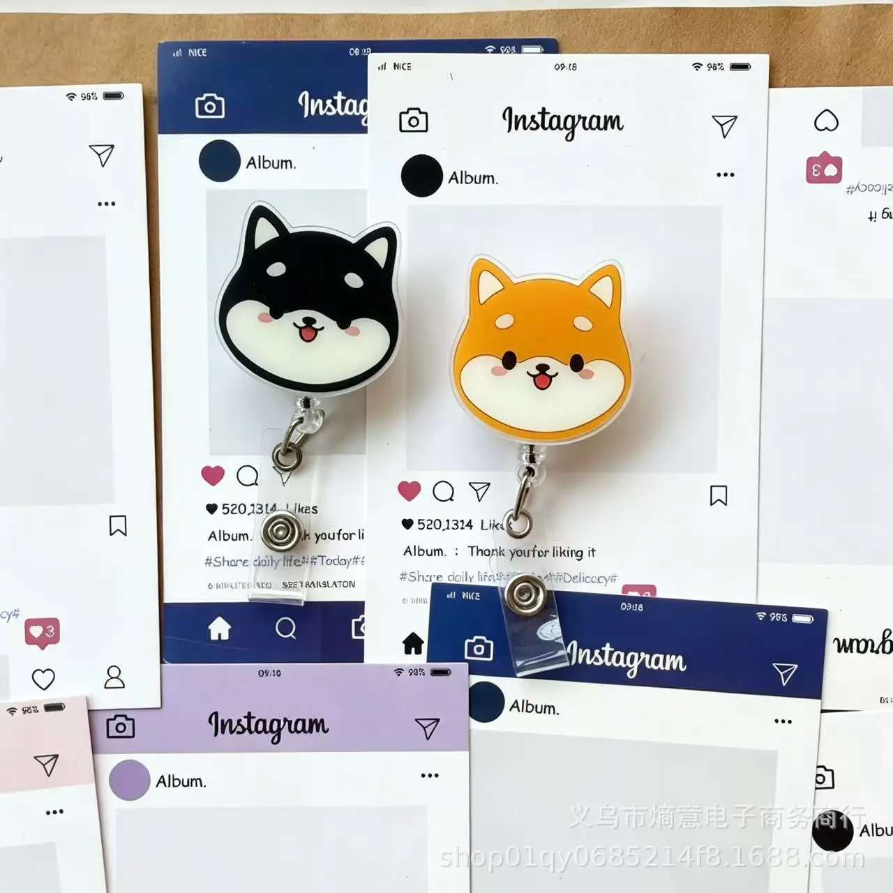 New Arrival 1 Piece Anime Dog Retractable Nurse Badge Reel Student Teacher Doctor ID Card Holder Animal Keychains Lanyard