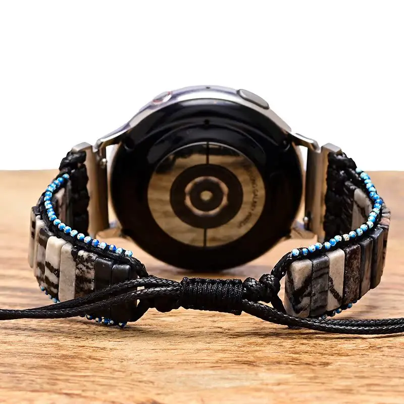 20Mm 22Mm Bohemian Band Voor Samsung Galaxy Watch 4 5 6 7 Actieve 2 Huawei Horloge 4 3 Pro Gt4 Gt3 Gt2e Vintage Natuursteen Band - afbeelding 1