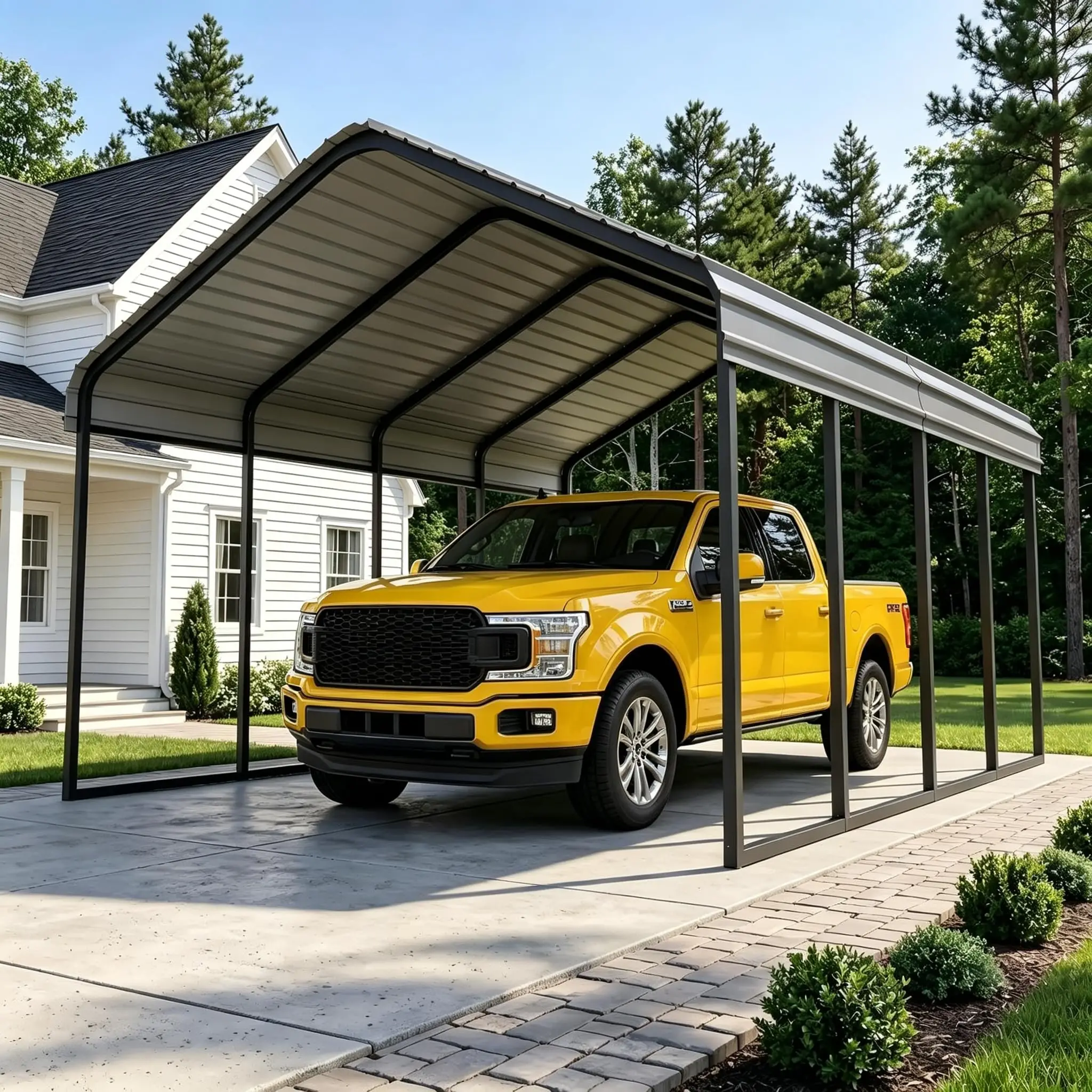 10x20FT Heavy Duty Metal Carport Kit for 1-2 Cars