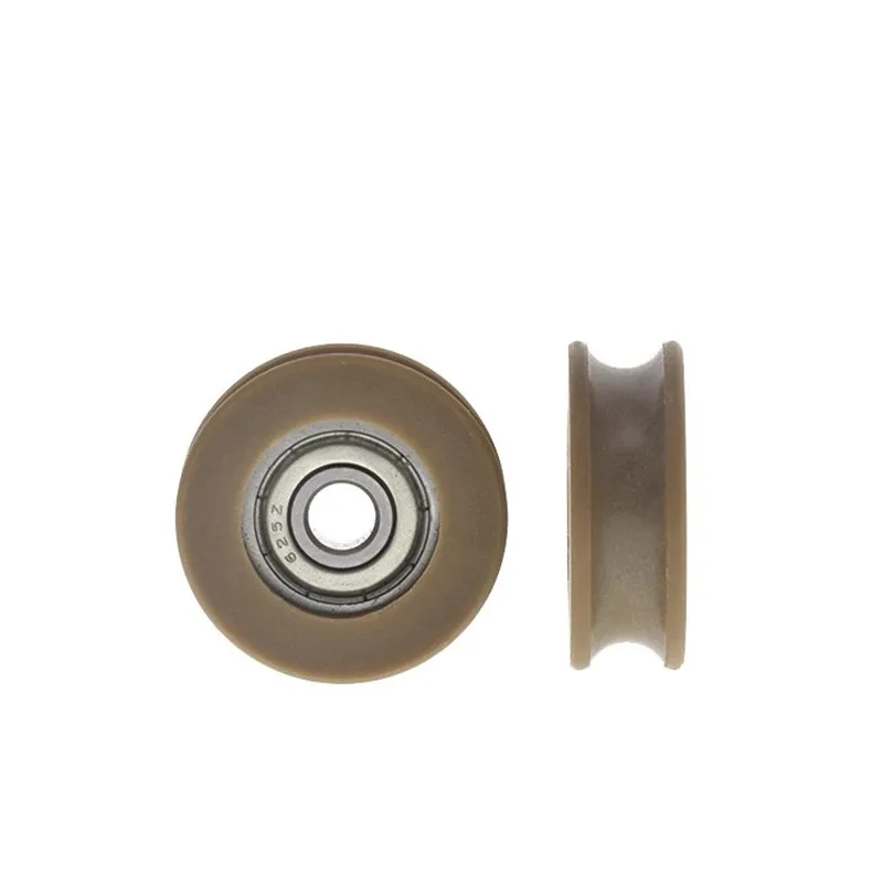 5*25*9mm POM, lifting wheel guide pulley, U groove bearing pulley, furniture shift door roller brown color