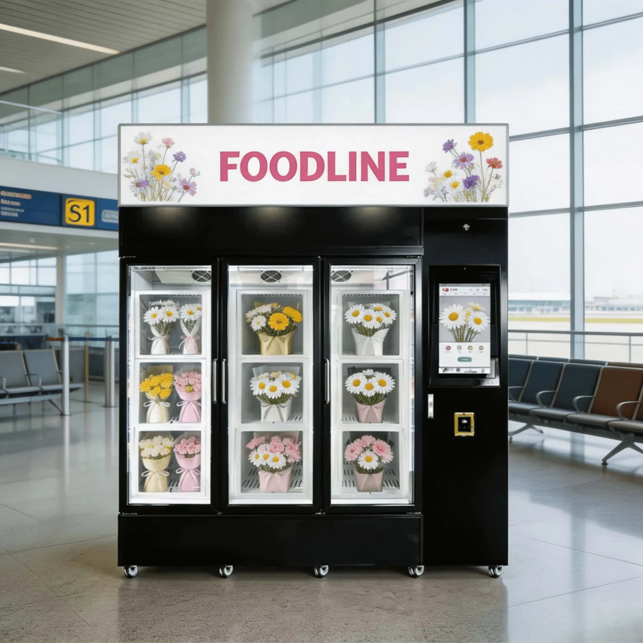 FOODLINE Mini Intelligent Flower Vending Locker Easy Move Cooling System Automatic Rose Selling Machine for Local Florists