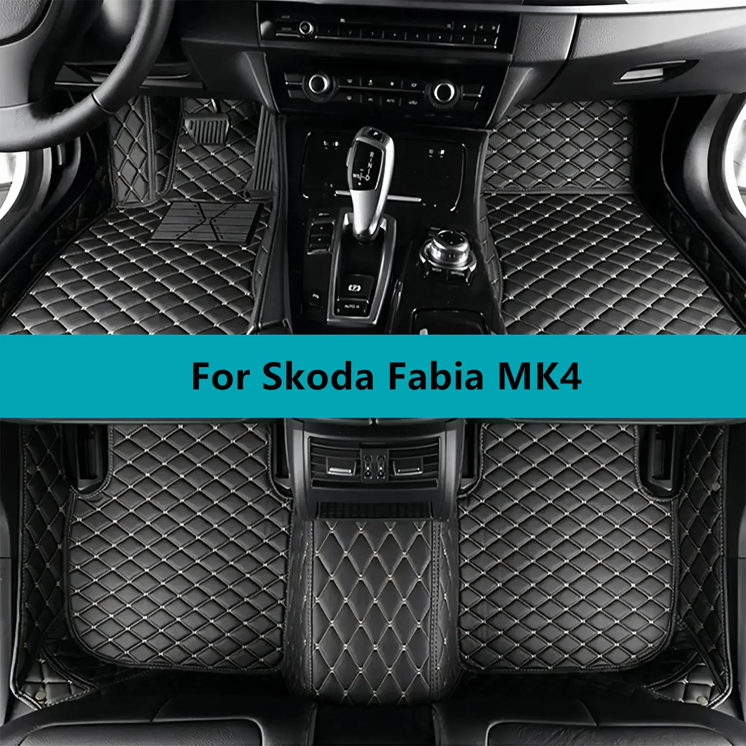 

Custom Leather Car Floor Mats For Skoda Fabia MK4 2021 2022 2023 2024 2025 2026 All Weather Waterproof Car Floor Mats